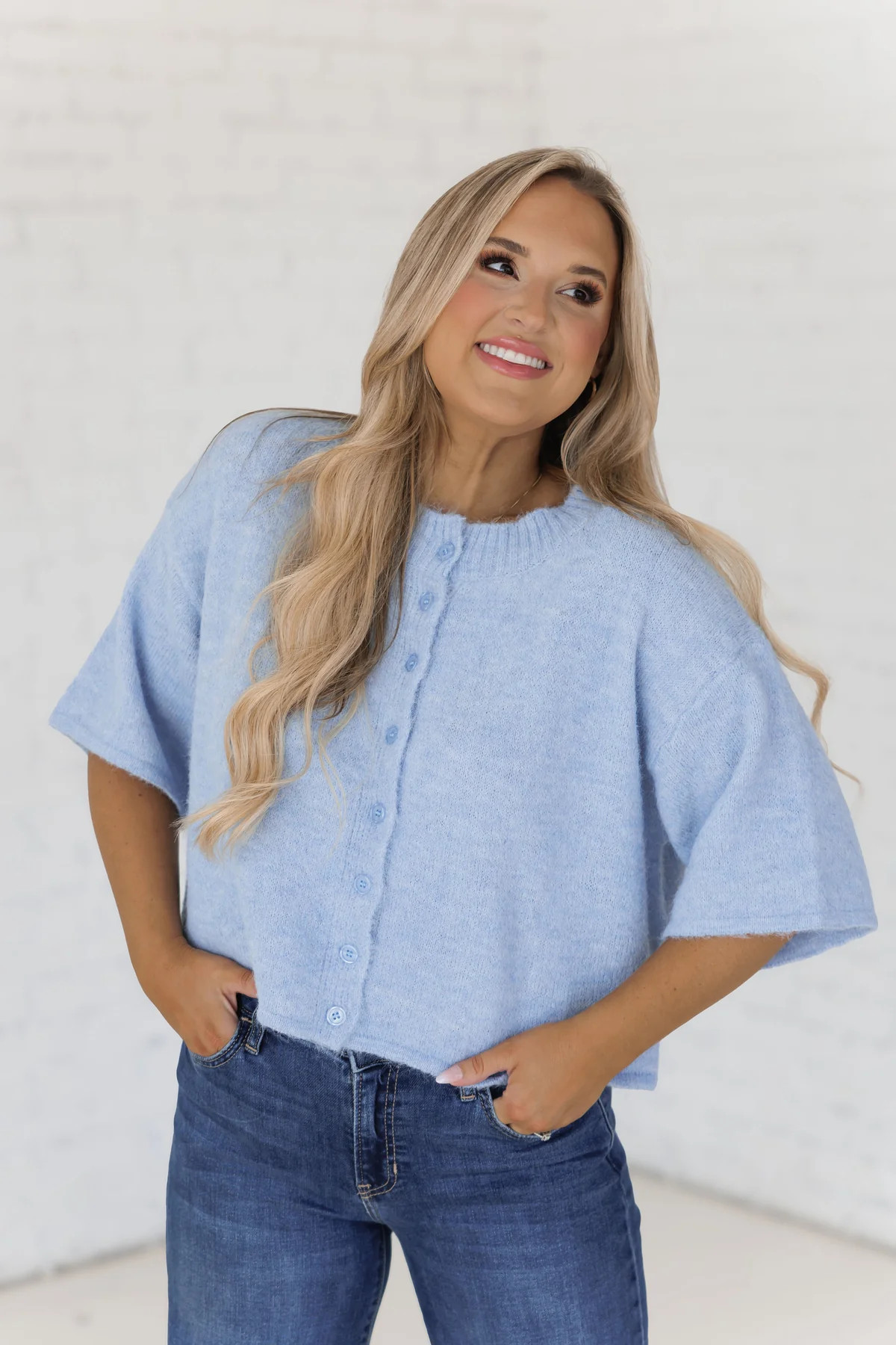 Small Steps Cardigan - Blue | Landry Kate