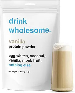 drink wholesome Vanilla Egg White Protein Powder | Easy to Digest & Gut Friendly | Simple Ingredi... | Amazon (US)