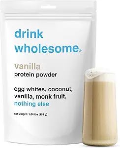 drink wholesome Vanilla Egg White Protein Powder | Easy to Digest & Gut Friendly | Simple Ingredi... | Amazon (US)