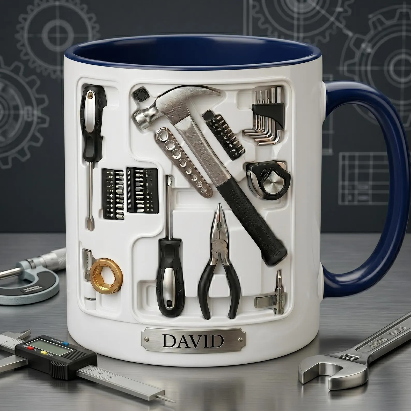 Personalized Tool Mug, Mechanic Coffee Mug, Custom Name Workshop Mug, Handyman Gift, DIY Tools Il... | Etsy (Global)