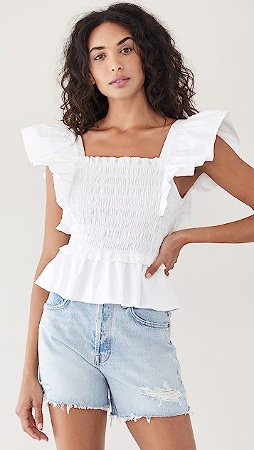 Gladys Short Sleeve Smocked Top | Shopbop