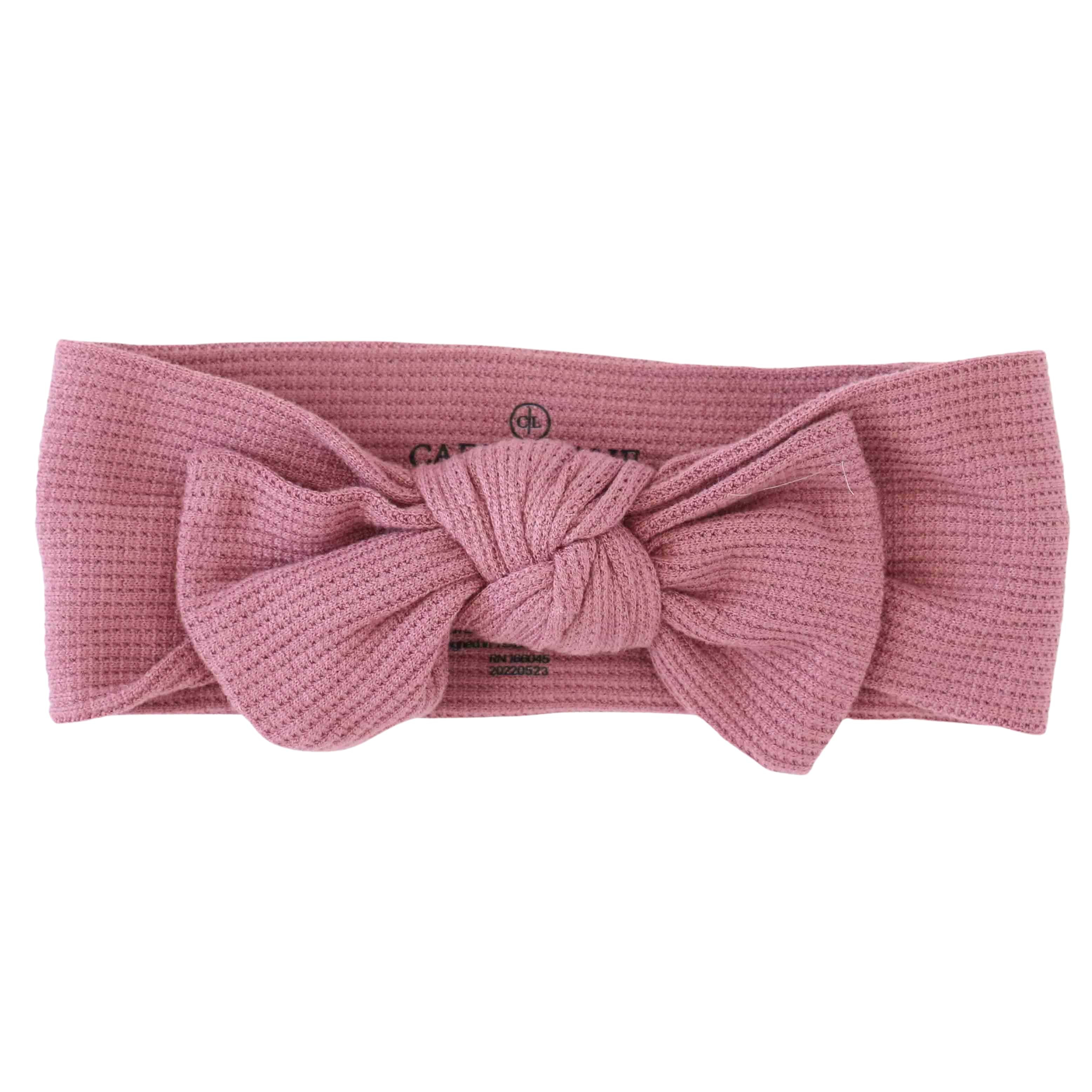 Boysenberry Bamboo Waffle Knit Large Bow Headwrap | Caden Lane