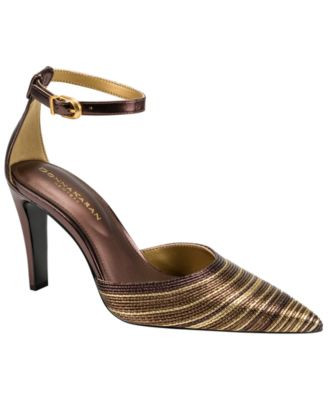Donna Karan New York Women's Patricia Ankle Strap Pumps - Gold/Dark Copper | Macy's