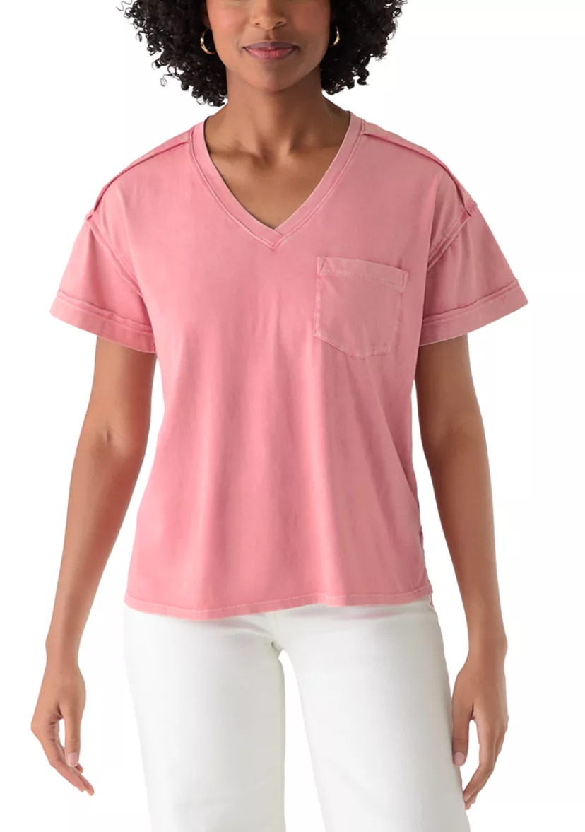 Women's Short Sleeve Drop Shoulder Pocket Tee | Belk