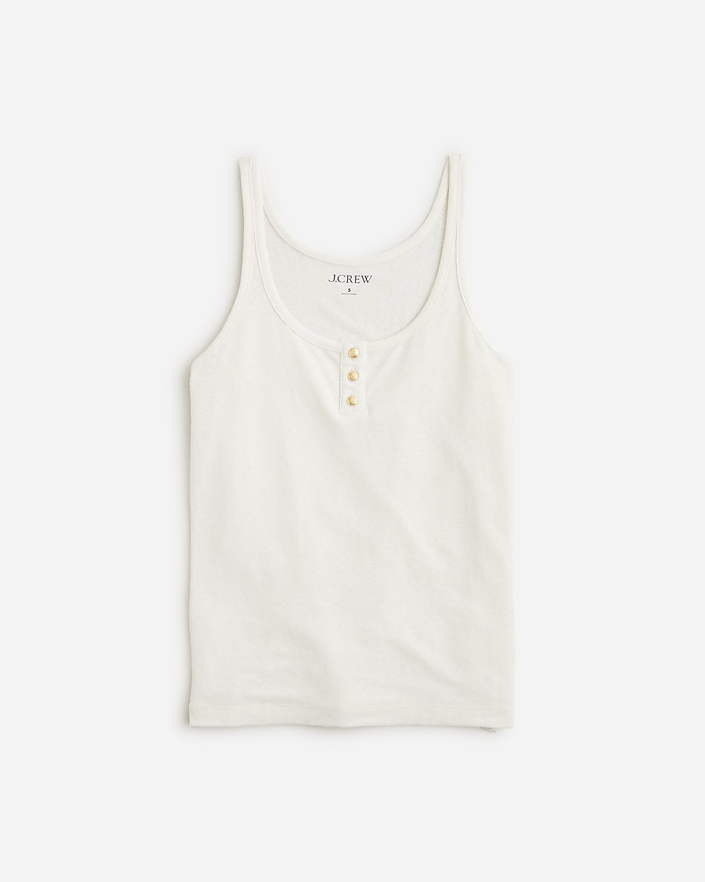 Henley tank top in stretch linen blend | J. Crew US