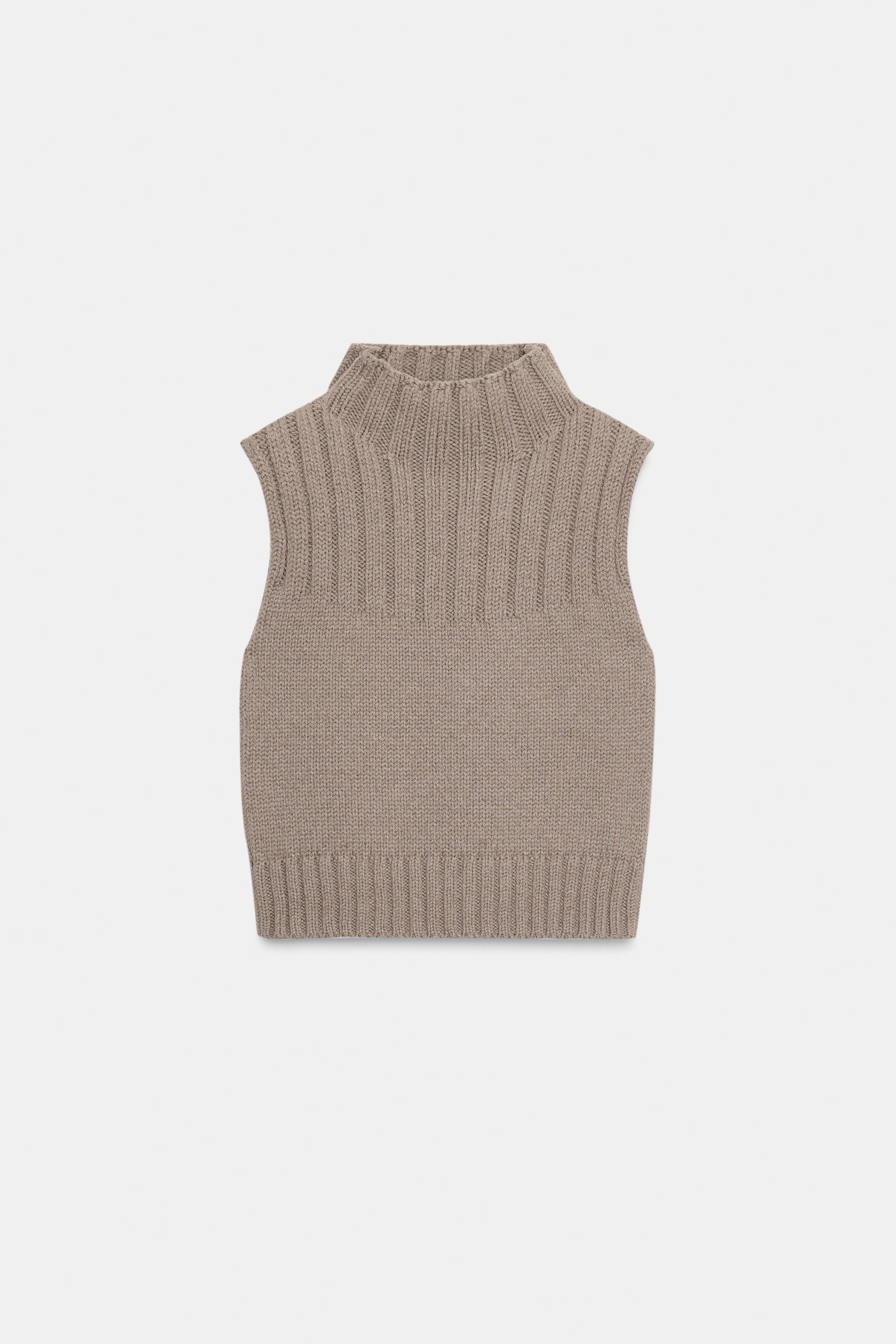 KNITTED HIGH-NECK TOP | Zara UK