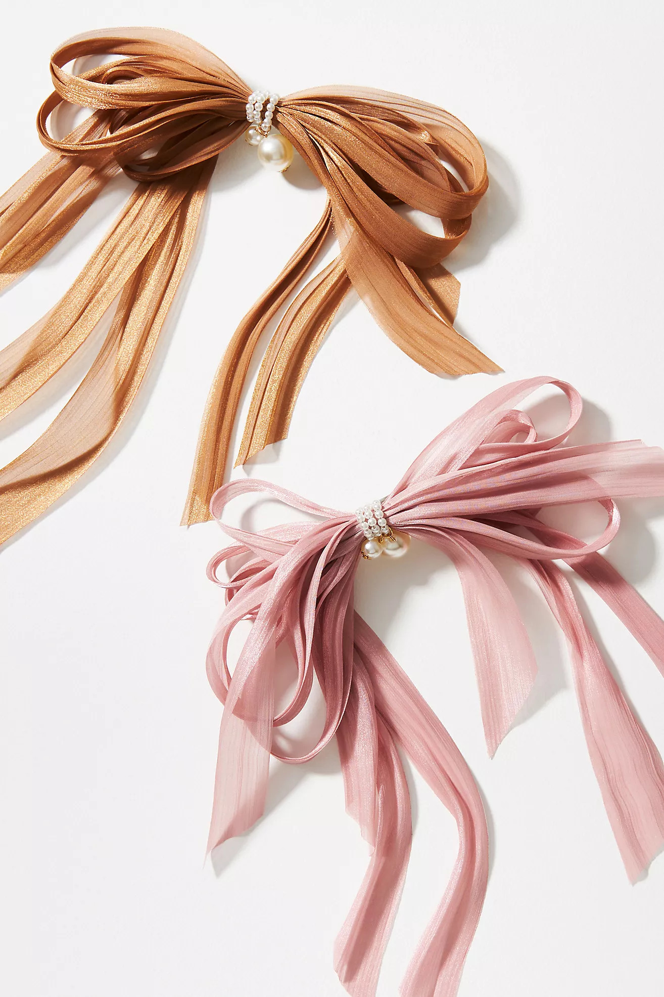 Set of Two Pearl-Embellished Bows | Anthropologie (US)