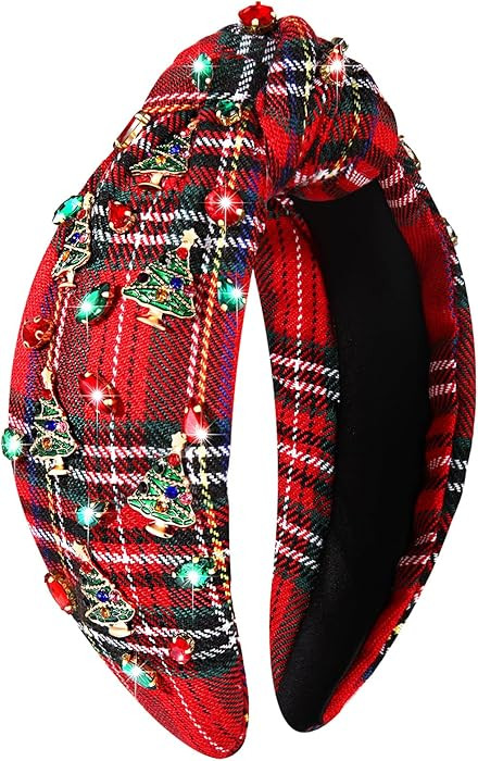 Christmas Headband for Women Christmas Accessories Xmas Bow Reindeer Snowflake Headband Red Green... | Amazon (US)
