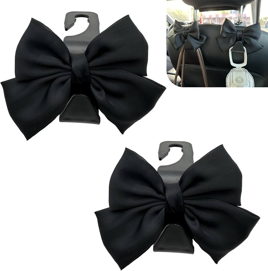 2PCS Car Seat Headrest Hooks, Car Purse Hook for Car, Cute Bow Car Rear Seat Storage Hooks, Inter... | Amazon (US)