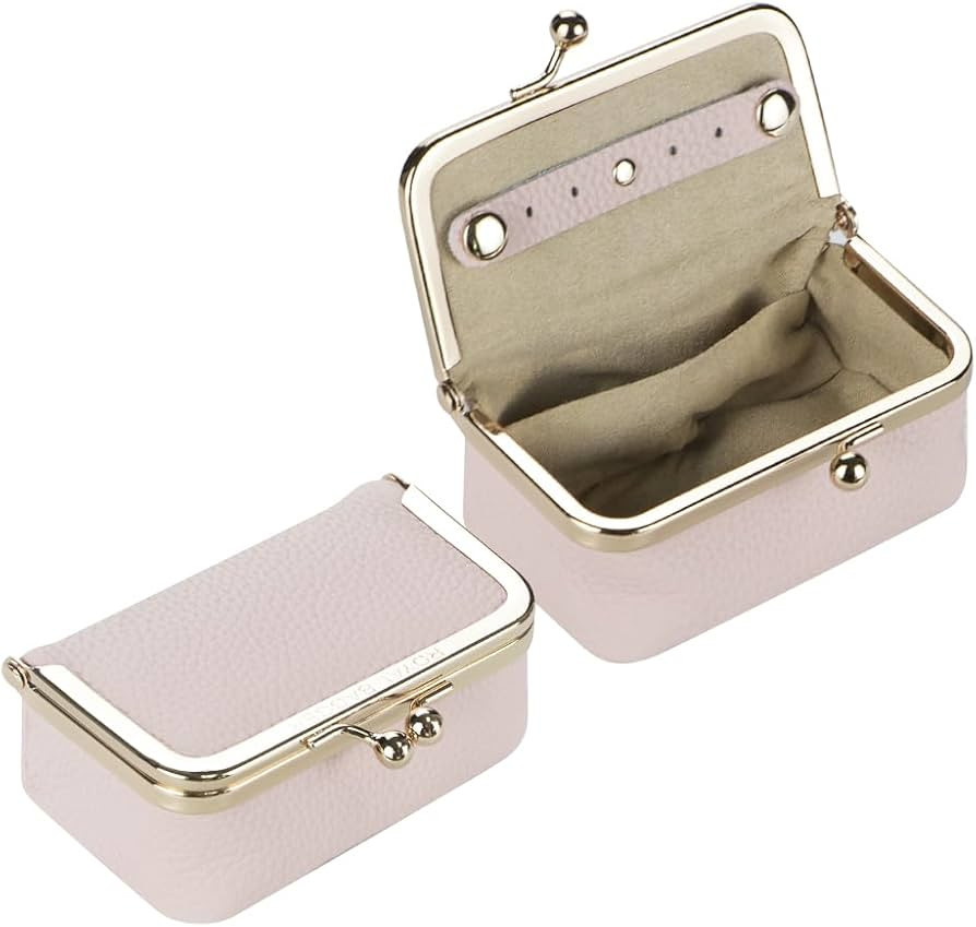 Royal Bagger Genuine Cow Leather Jewelry Box, Mini Case for Rings, Necklaces & Earrings, Kiss Loc... | Amazon (US)