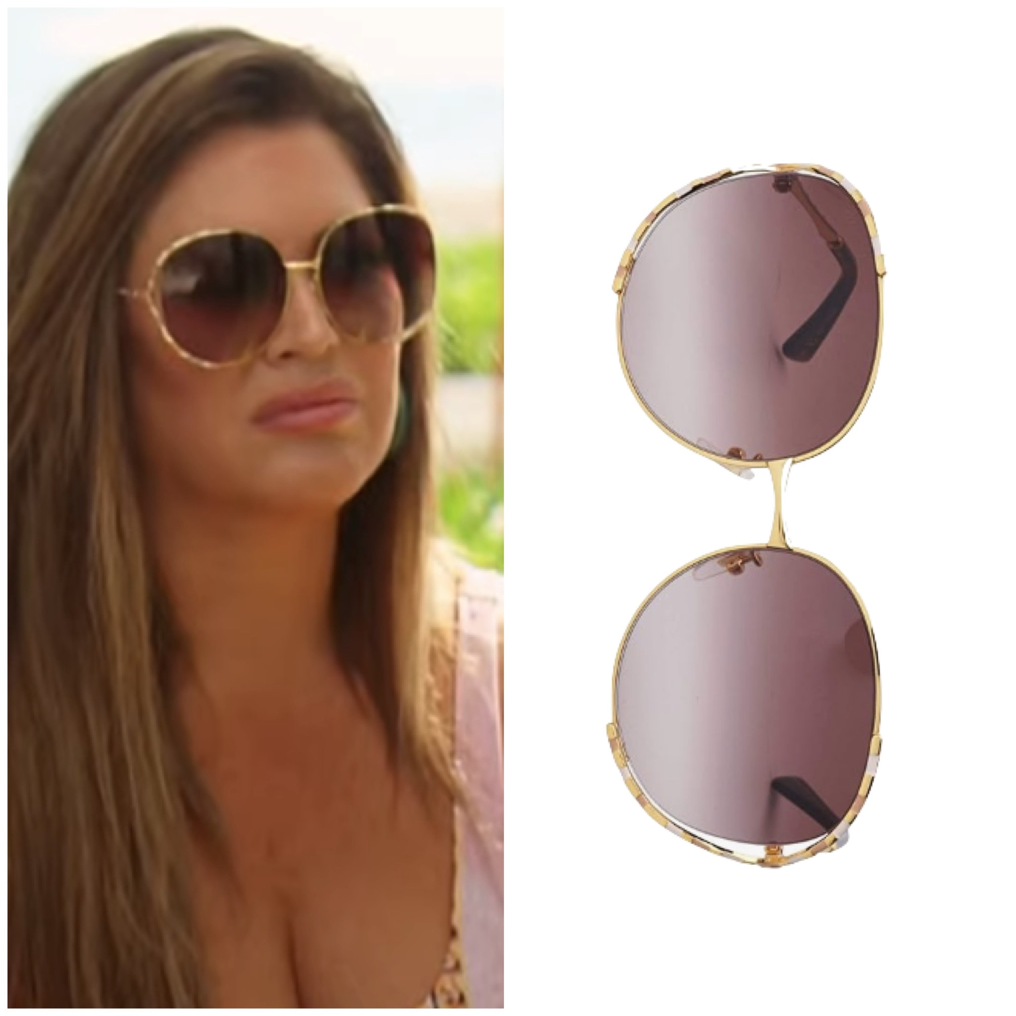 Emily Simpson’s Round Oversized Sunglasses in Mexico 