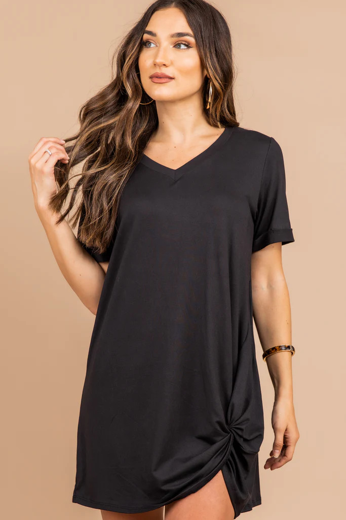 Feeling Fierce Black Knotted Dress | The Mint Julep Boutique