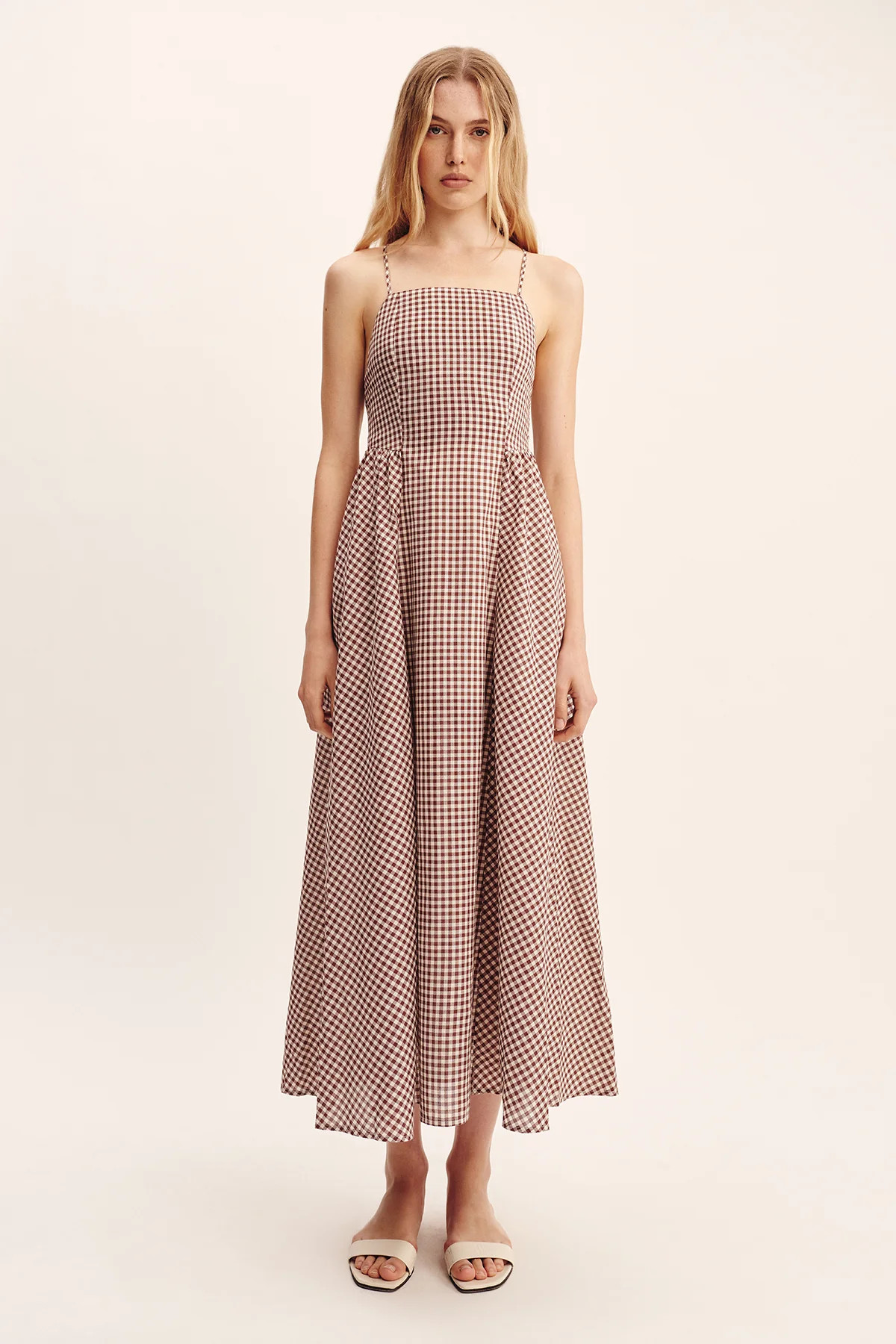 CALLIE DRESS - PETITE MOCHA GINGHAM | POSSE (US)