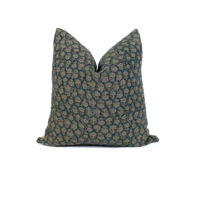 Pillow Combo #16 | 3 Pillow Covers | Rust Pillows | Floral Pillows | Striped Pillows | Blue Pillo... | Etsy (US)