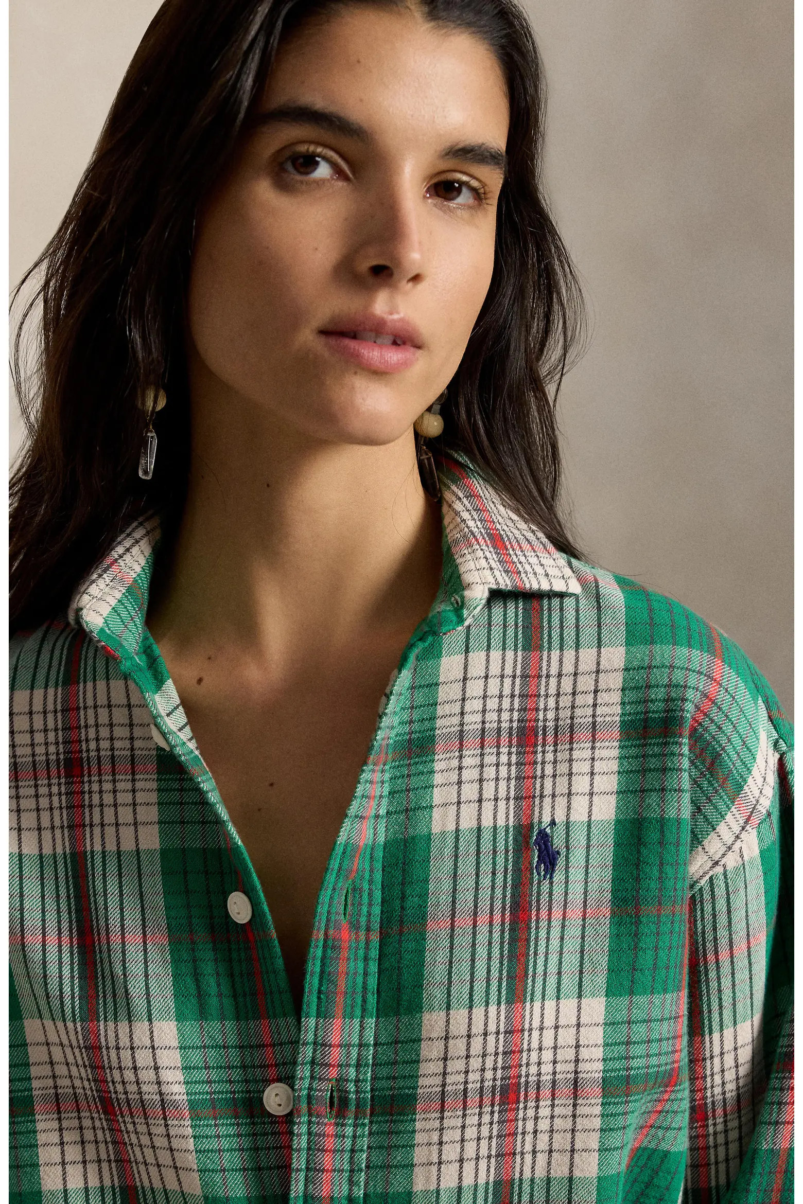 Polo Ralph Lauren Relaxed Fit Plaid Shirt (Women) | Nordstrom | Nordstrom