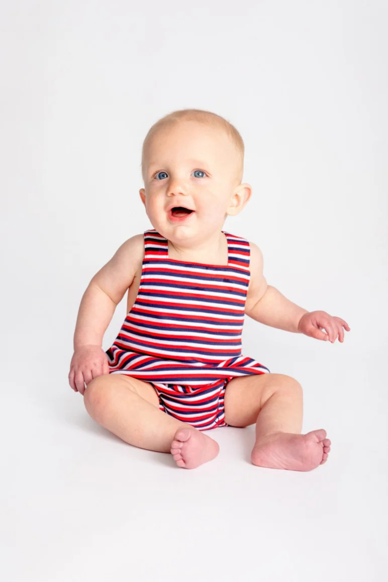 Stillman Sunsuit - Kennedy Cruise Stripe | The Beaufort Bonnet Company