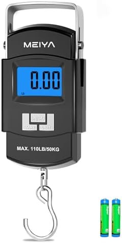 MEIYA Fish Scale 110lb/50kg Digital Fishing Scale with Backlit LCD, Portable Handle, Stainless St... | Amazon (US)