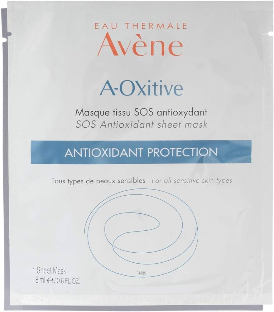 Eau Thermale Avène A-oxitive Sos Antioxidant Sheet Mask, Vitamin C & E, Hyaluronic Acid, Free Ra... | Amazon (US)