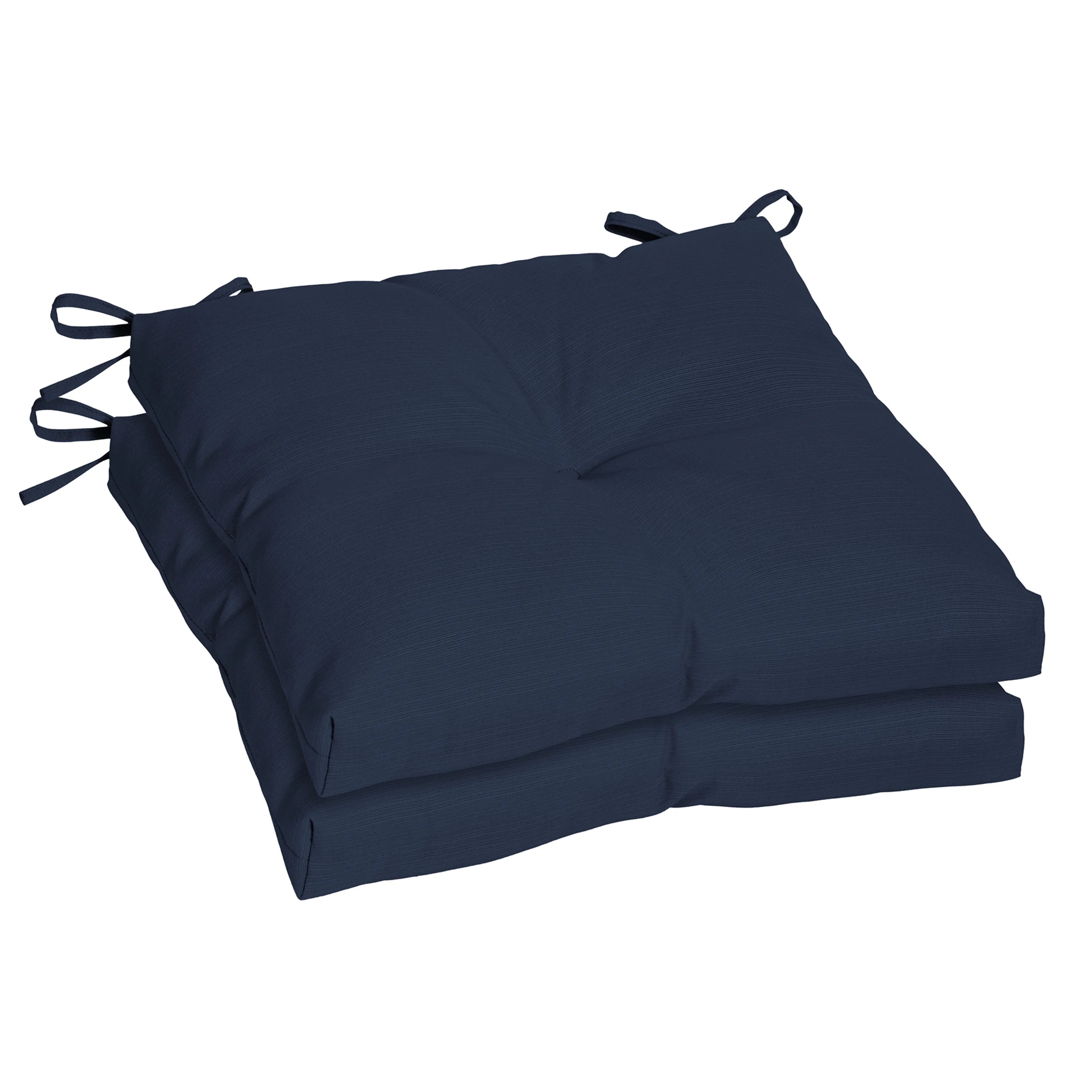 Better Homes & Gardens 18" x 19" Navy Blue Rectangle Outdoor Seat Cushion (2 Pack) | Walmart (US)