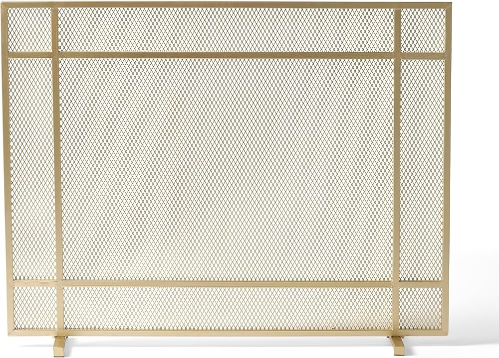 Christopher Knight Home Markus Modern Single Panel Iron Firescreen, Gold Finish | Amazon (US)