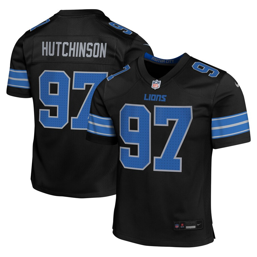 Youth Detroit Lions Aidan Hutchinson Nike Black Alternate Player Game Jersey | NFL Shop
