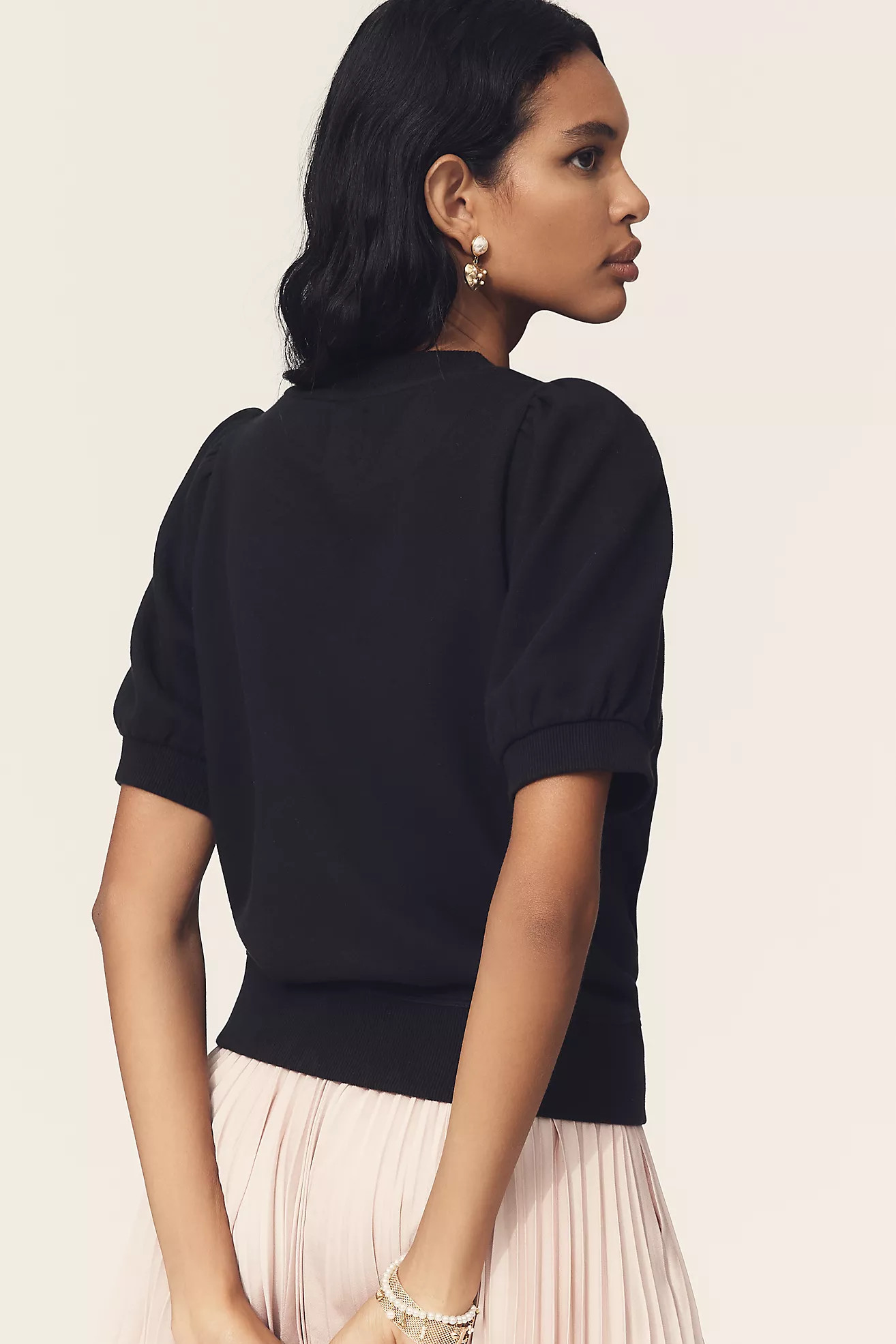 Maeve Puff-Sleeve Sweatshirt Tee | Anthropologie (US)