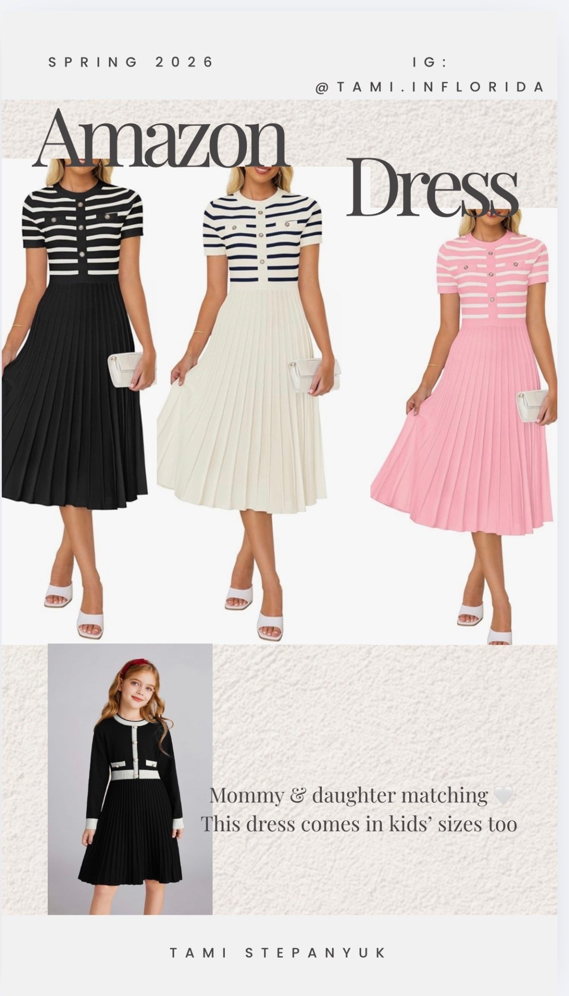 Designer-inspired elegance ✨
This Amazon dress looks high-end but is budget-friendly.
Bonus: it comes in kids’ sizes for mommy & daughter matching 🤍
