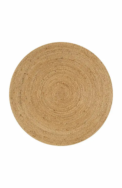 JONATHAN Y Soleil Round Natural Jute Braided Circle Natural Round Area Rug at Nordstrom, Size 3Ft 0In X 3Ft 0In | Nordstrom