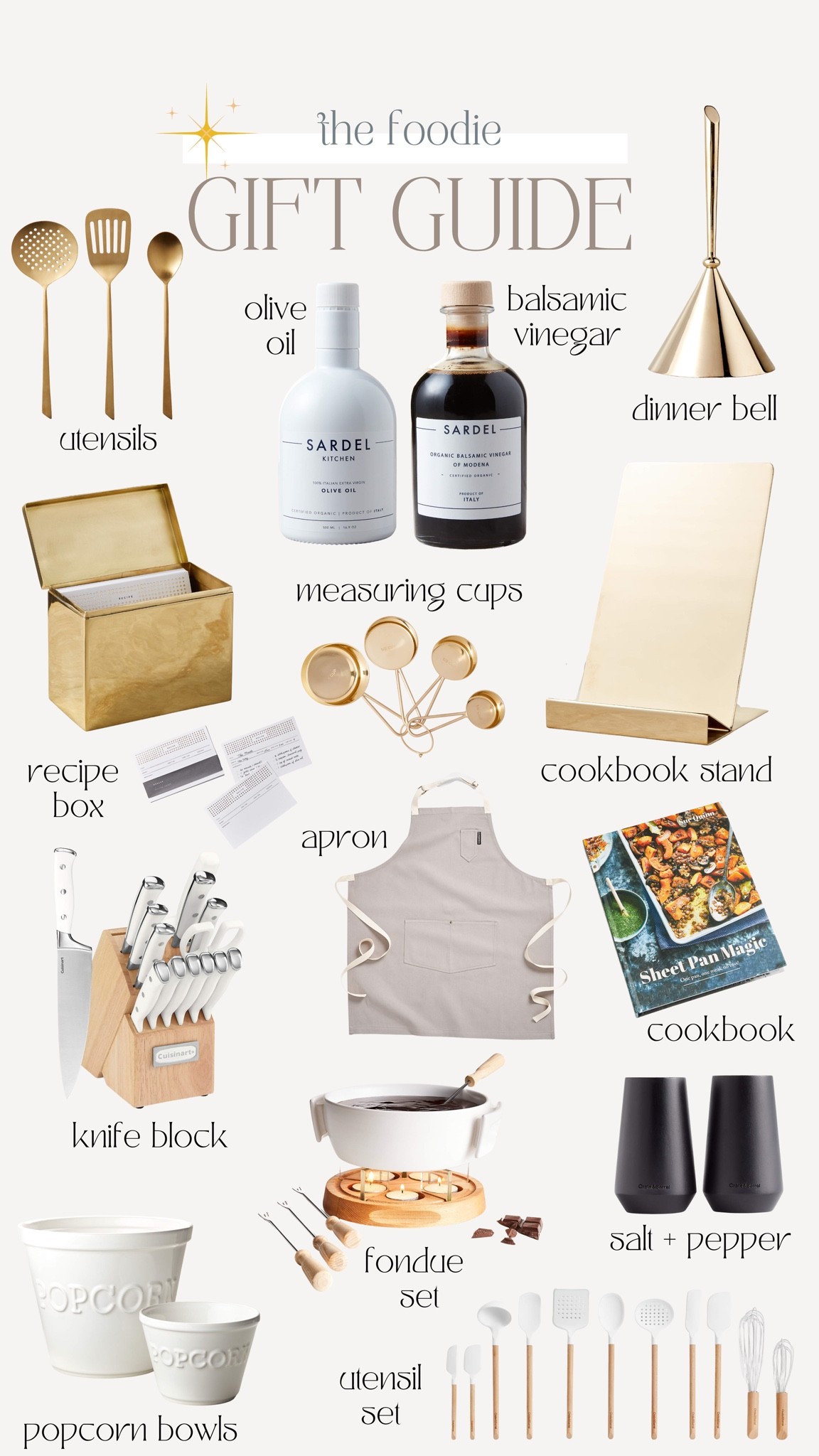 2022 holiday gift guide ideas for the food, lover, foodie, kitchen, gifts, knife block, apron, cookbook stand recipe, box, utensils, olive oil, salt, and pepper holders

#LTKHoliday #LTKSeasonal #LTKhome