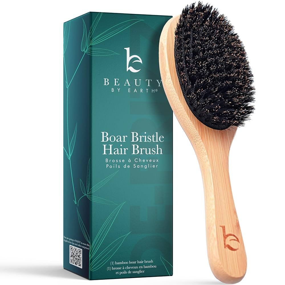Boar Bristle Hair Brush for Women and Men, Natural 100% Soft Boars Hairbrush for Fine and Thin Ha... | Amazon (US)