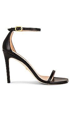 Stuart Weitzman Nudistcurve 100 Sandal in Black from Revolve.com | Revolve Clothing (Global)