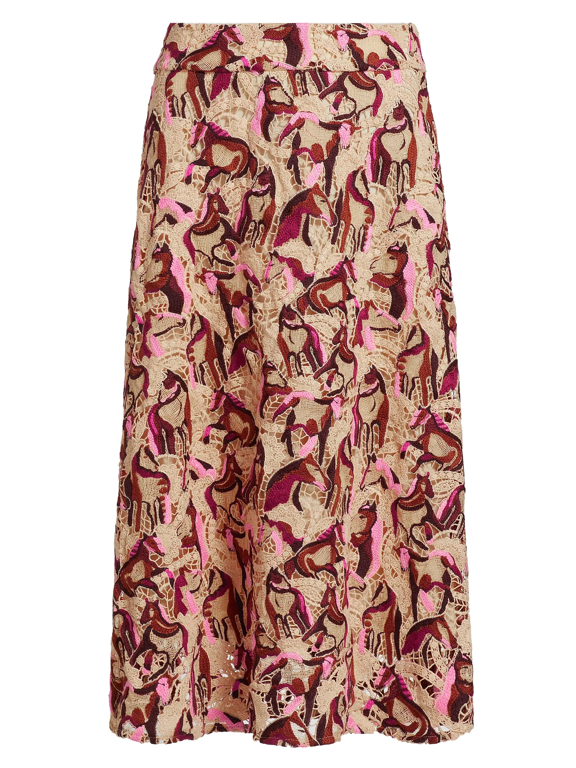 Embroidered Horses Guipure-Lace Midi-Skirt | Saks Fifth Avenue