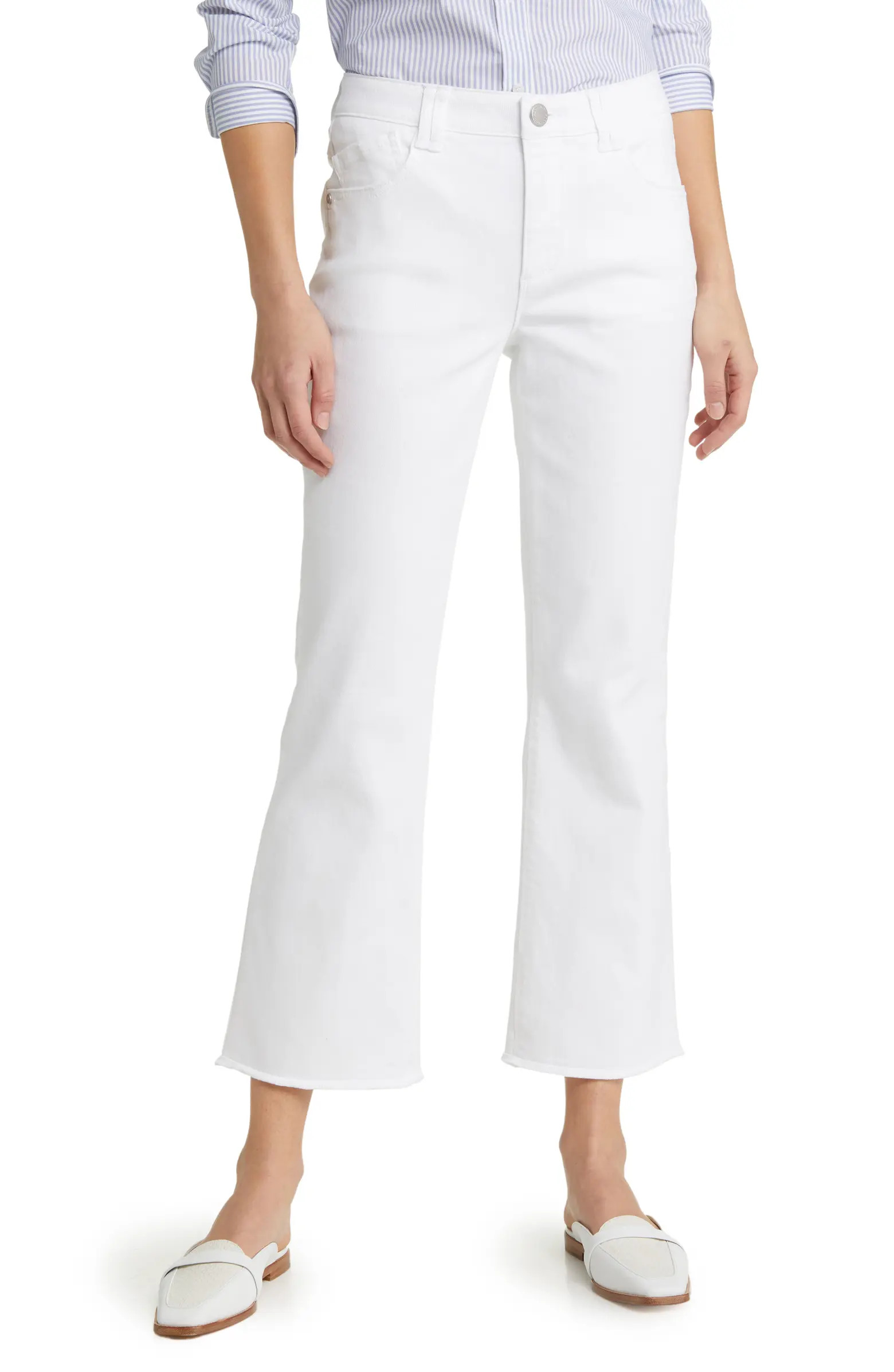 'Ab'Solution Frayed High Waist Ankle Flare Jeans | Nordstrom