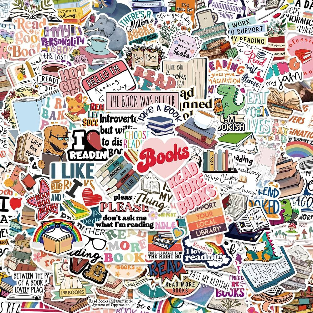 150PCS Book Reader Stickers for Kindle, Ebook Bookish Reading Stickers for Laptop, Booktok Bookworm Stickers Book Lover Planner Case Car Stickers Gifts Accessories for Teens Adults Kids Rewards Decals | Amazon (US)