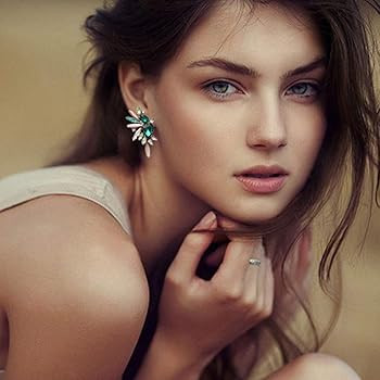 Fashion Statement Vintage Drop Dangle Earrings for Women Girls Green Crystal Earrings | Amazon (US)