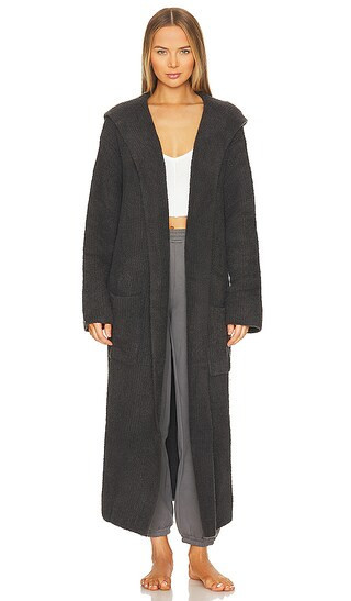 Barefoot Dreams CozyChic Ribbed Hooded Robe in Grey. - size 1 | Revolve Clothing (Global)