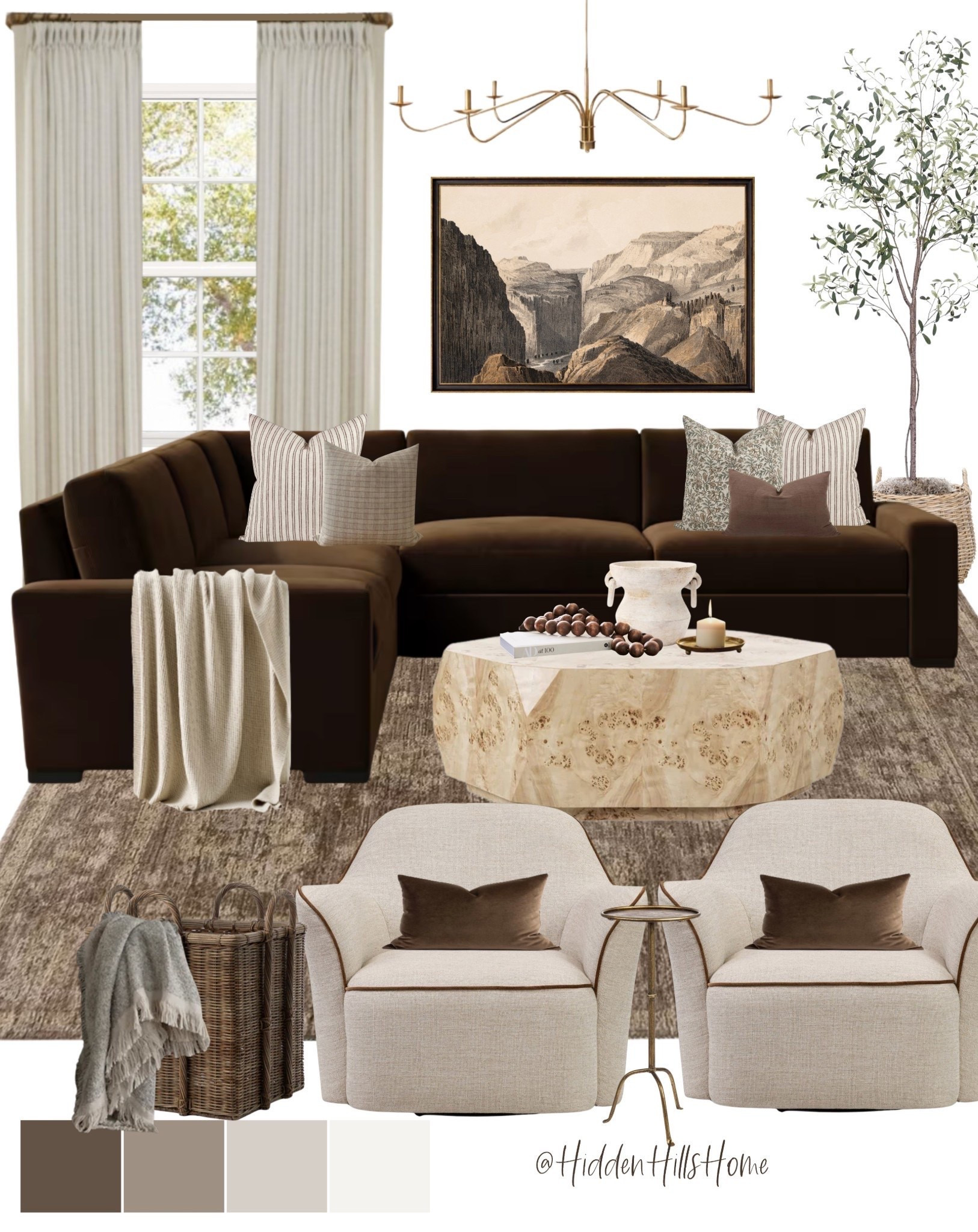 Living room decor mood board, living room design, home decor ideas, sectional sofa, living room rug, coffee table decor, cozy home decor ideas #livingroom #den

#LTKHome #LTKSaleAlert #LTKSeasonal