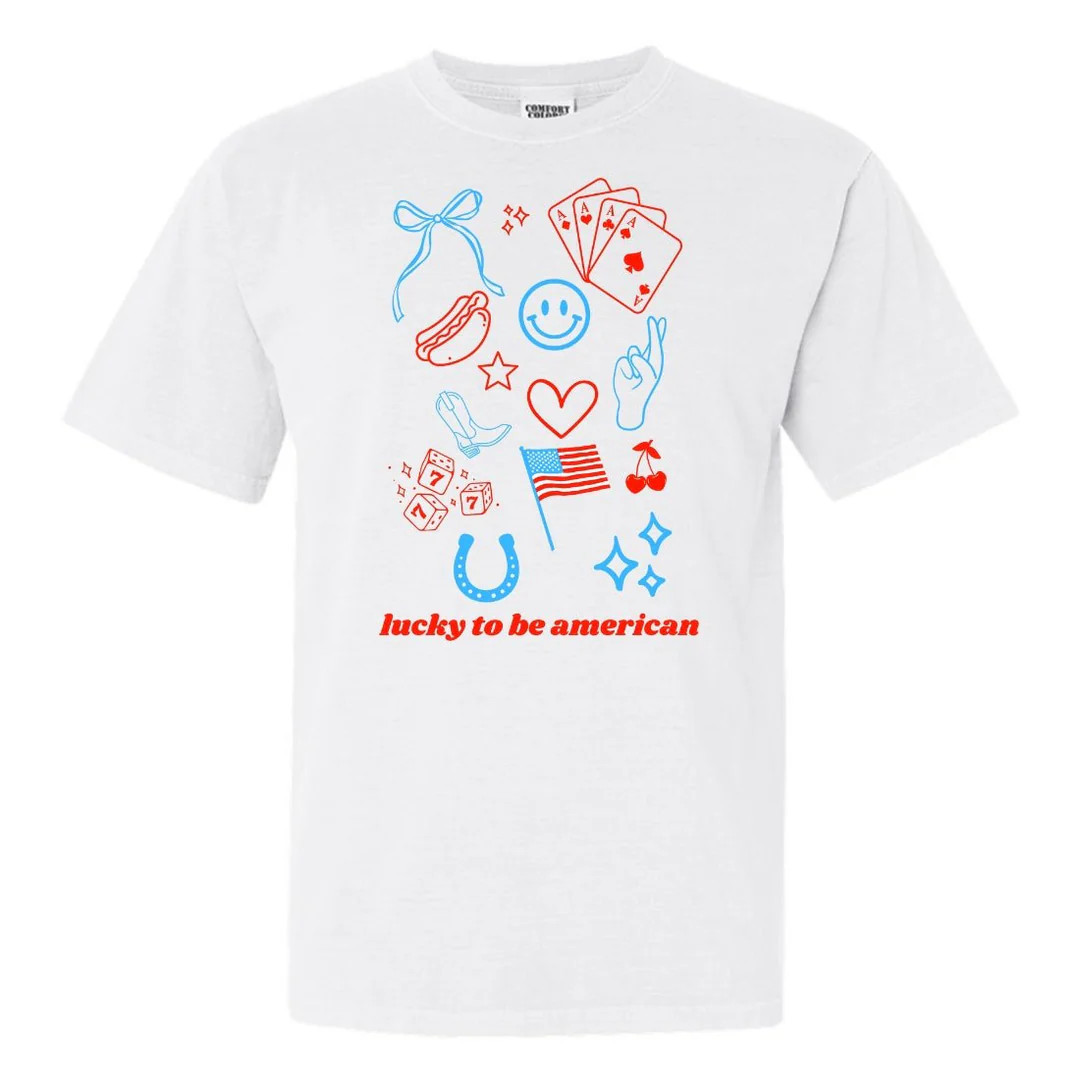 'Lucky To Be American' T-Shirt | United Monograms