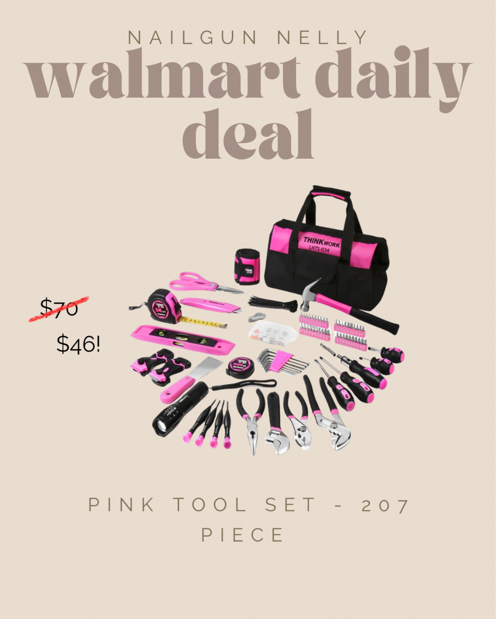 Walmart+ deal!! How cute is this pink tool set?? 


Walmart deals, home improvement finds, tool sale, pink tools 

#LTKHome #LTKFindsUnder100 #LTKSaleAlert