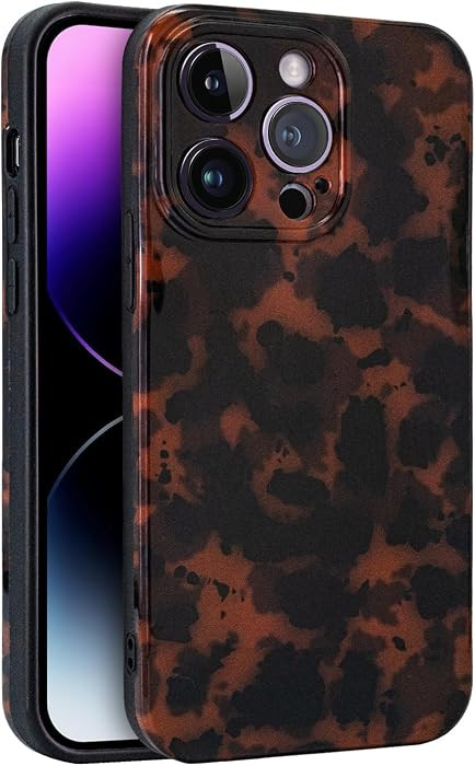 Phone Case for iPhone 14 Pro, Lightweight Tortoise Shell TPU Slim Phone Cover for Women, Drop Pro... | Amazon (US)