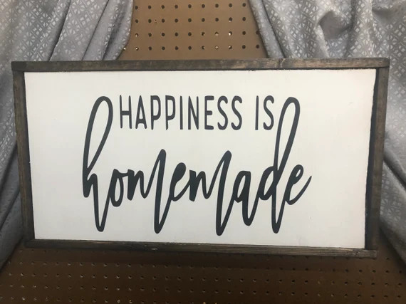 Happiness is Homemade sign, Happiness is Homemade Wall Decor, Happiness is Homemade Kitchen decor... | Etsy (US)
