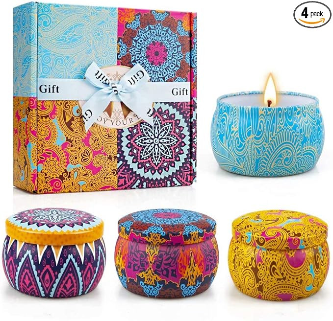 Scented Candles Gifts Set for Women, Aromatherapy Candles for Home Scented, Upgraded Large Tin of... | Amazon (US)