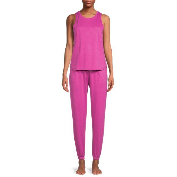 Lissome Women's and Women's Plus French Terry 2-Piece Pajama Set | Walmart (US)