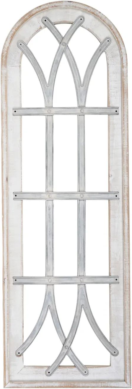 SOFFEE DESIGN 48'' Tall Arched Wooden Fake Window Frame Wall Decoration, Distressed Cathedral Win... | Amazon (US)