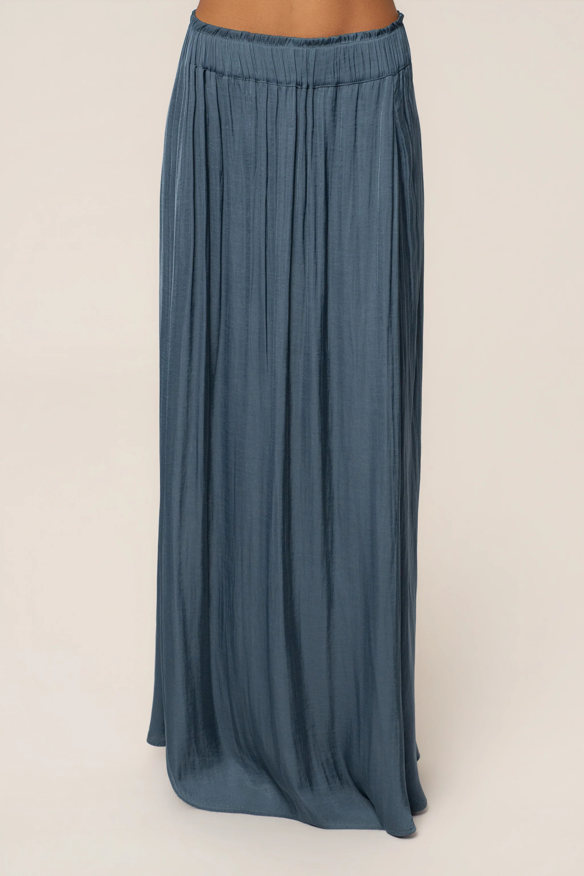Teal River Satin Maxi Skirt | JLUXLABEL US