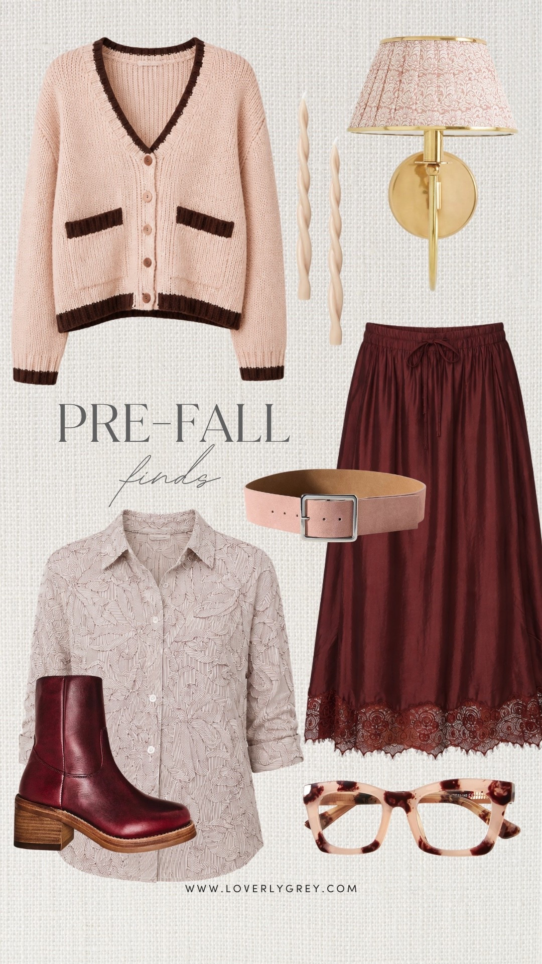 These pre-fall finds pair rich burgundy with soft blush for a polished seasonal update. Discover cozy cardigans, lace-trim skirts, ankle boots, and classic accessories that transition seamlessly into fall.

#LTKdayinmylife #LTKootd #LTKWorkwear