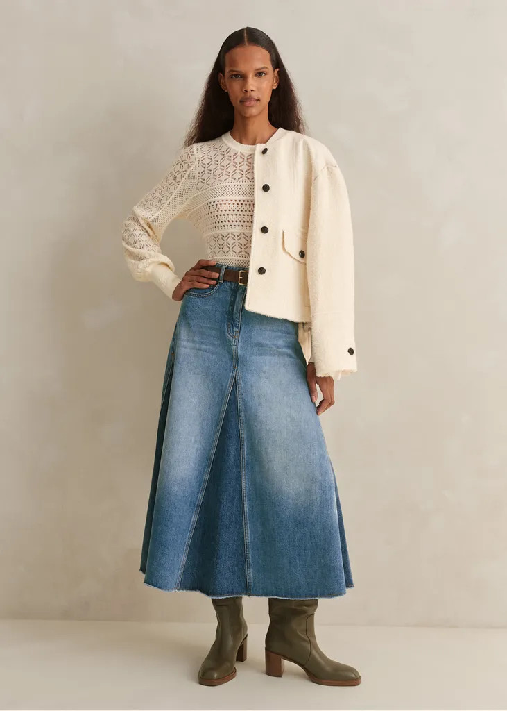 Merino Cashmere Lace Stitch Jumper | ME+EM Global (Excluding US)