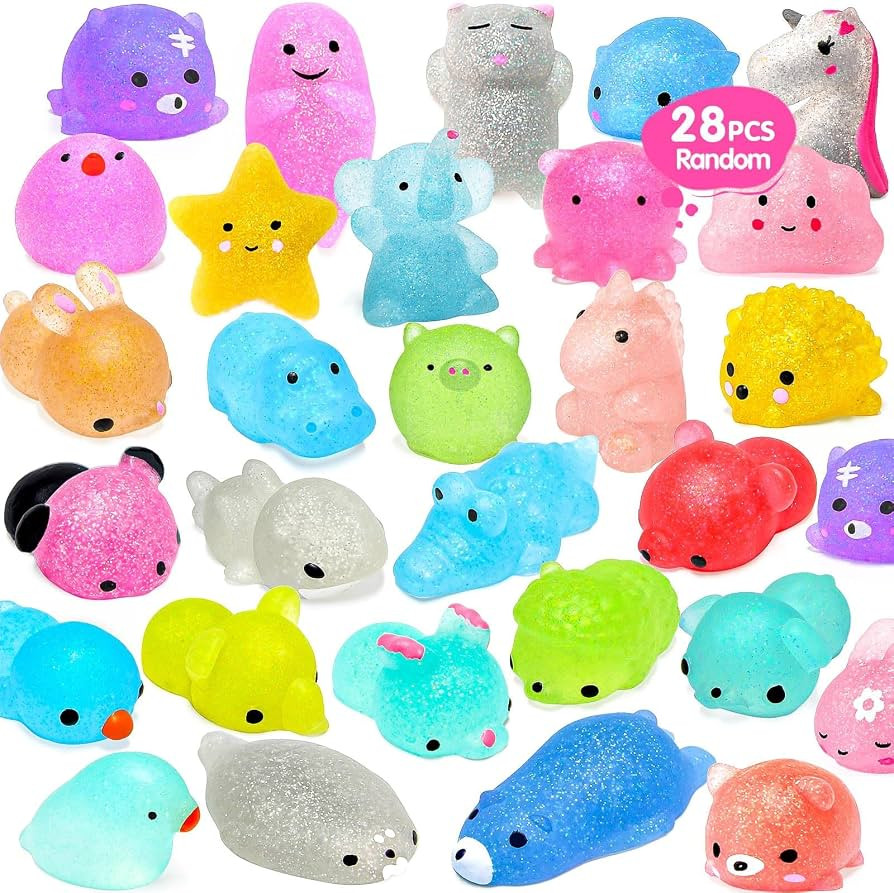 Squishies 28pcs Mochi Squishys Toys 2nd Generation Party Favors for Kids Birthday Gift for Girl B... | Amazon (US)