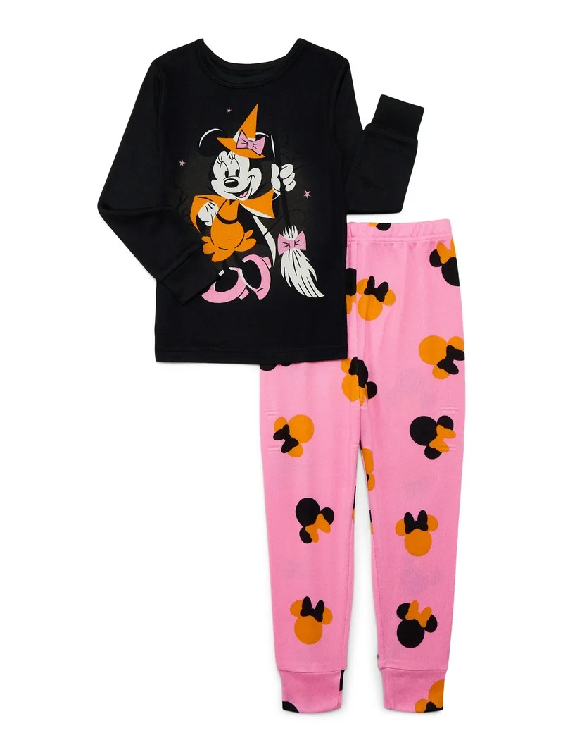 Disney Minnie Mouse Girls Halloween Long Sleeve Top and Pants Pajama Set, 2-Piece, Sizes 4-10 - W... | Walmart (US)
