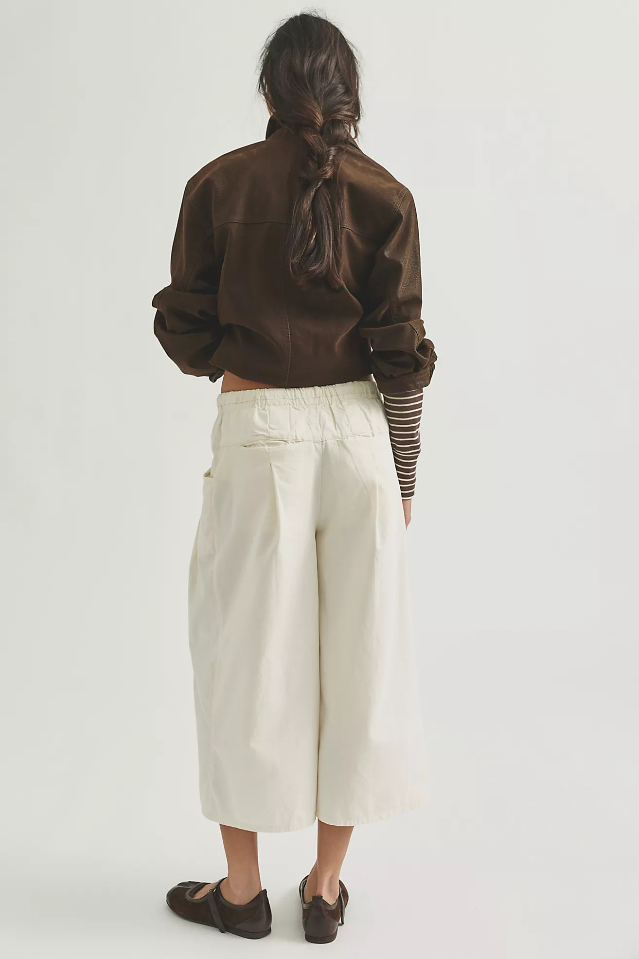 Telluride Wide-Leg Crop Pull-On Solid Pants | Free People (Global - UK&FR Excluded)
